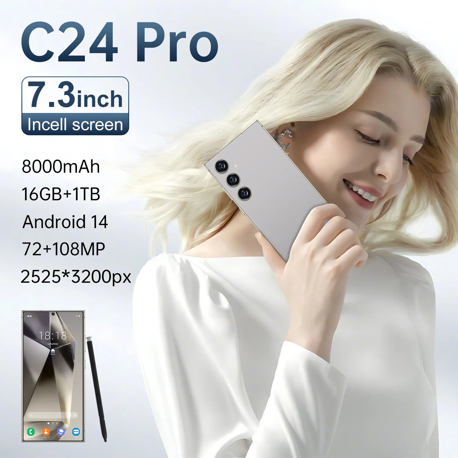 2025 Brand New S25 Ultra C24 I16 Pro Max 16GB+1TB 5G Smart Phone 7.3-Inch 48MP+108MP Android 5G Gaming Smartphone - Tidesmit