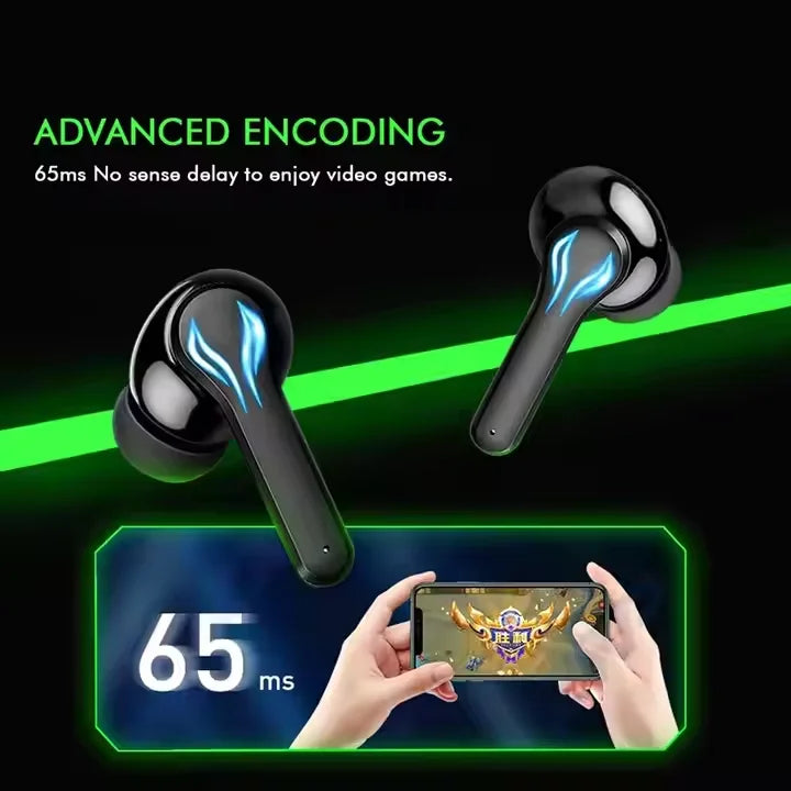 J116 TWS Gaming Tws Earbuds With Cool Breathing Light Charging case Low Latency Headset Long Battery Life Wireless Earphone Tidesmit