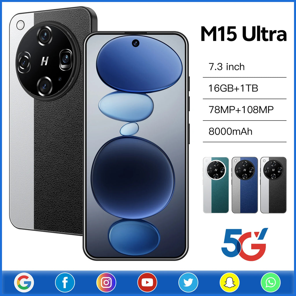 5G Smartphone 7.3 Inch 1TB Dual SIM Android 16GB RAM | Tidesmit Tidesmit