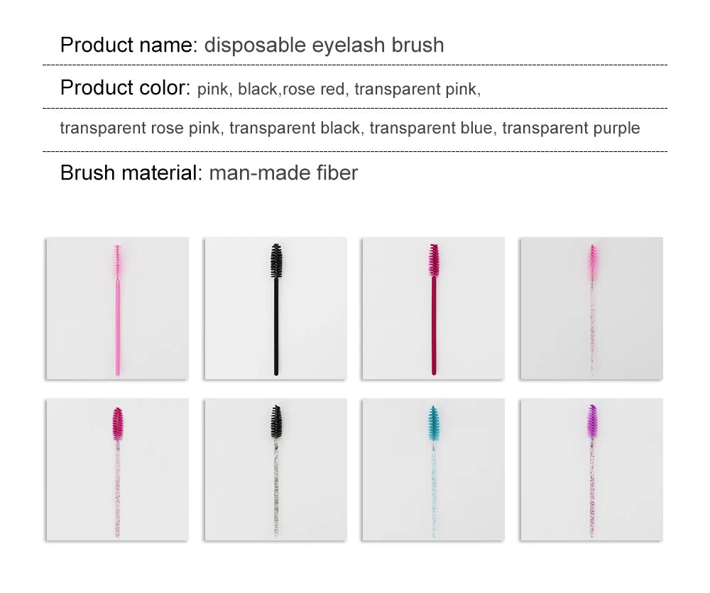 Disposable Eyelash Brushes for Extensions - Premium Soft Crystal Wands False Eyelashes Tidesmit