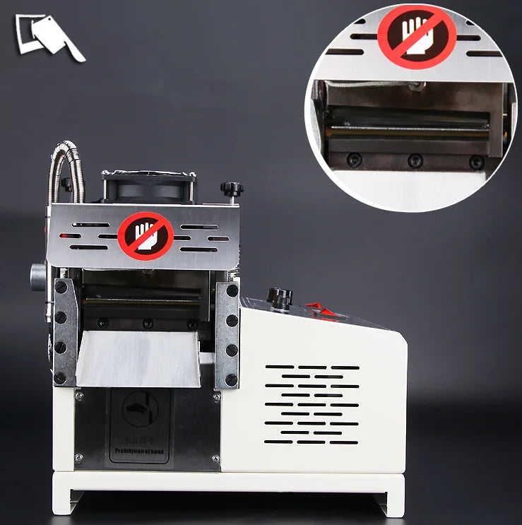 Automatic Bevel Angle Strap Polyester Hot Blade Webbing Satin Ribbon Label Cutter Cutting Machine