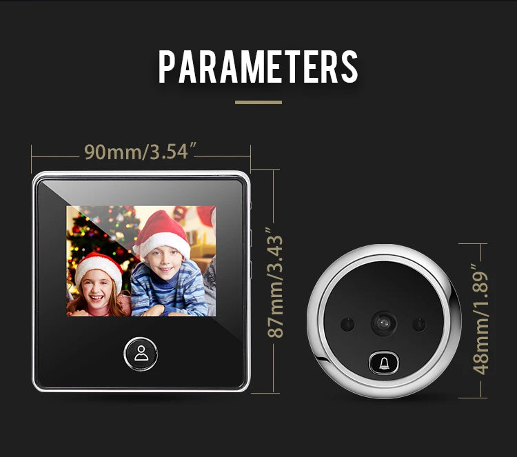 NAIERDI 2.8" LCD Screen Electronic Door Viewer Bell IR Night Door Peephole Camera Photo Recording Digital Camera Smart Viewer