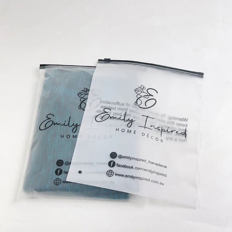 Rapid Production Custom Printing Resealable Frosted PE Plastic Bag Clothing Packaging Frosted Slider Zipper Bag With Your Logo