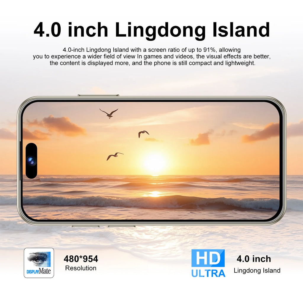 Mini 4G Smartphone: 4-Inch Compact Android with 4GB RAM - Gray Tidesmit