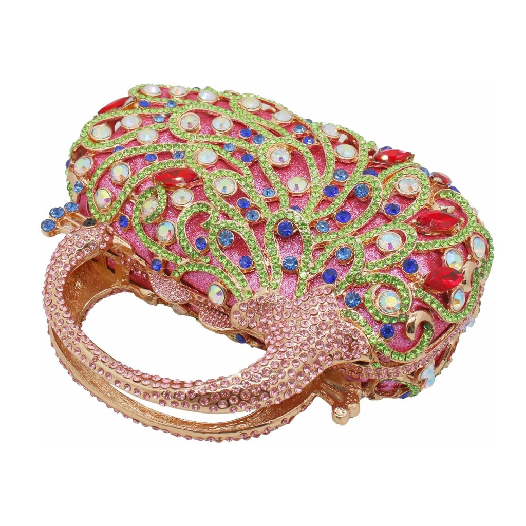 Luxury Peacock Crystal Handbag Ladies Sparkling Rhinestone Evening Clutch Chain Strap Magnetic Closure Classic Casual Fashion