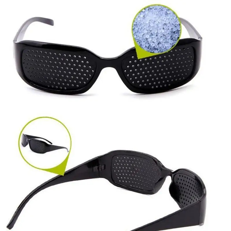 Pinhole Glasses for Natural Vision Training - Durable Black Frame Tidesmit