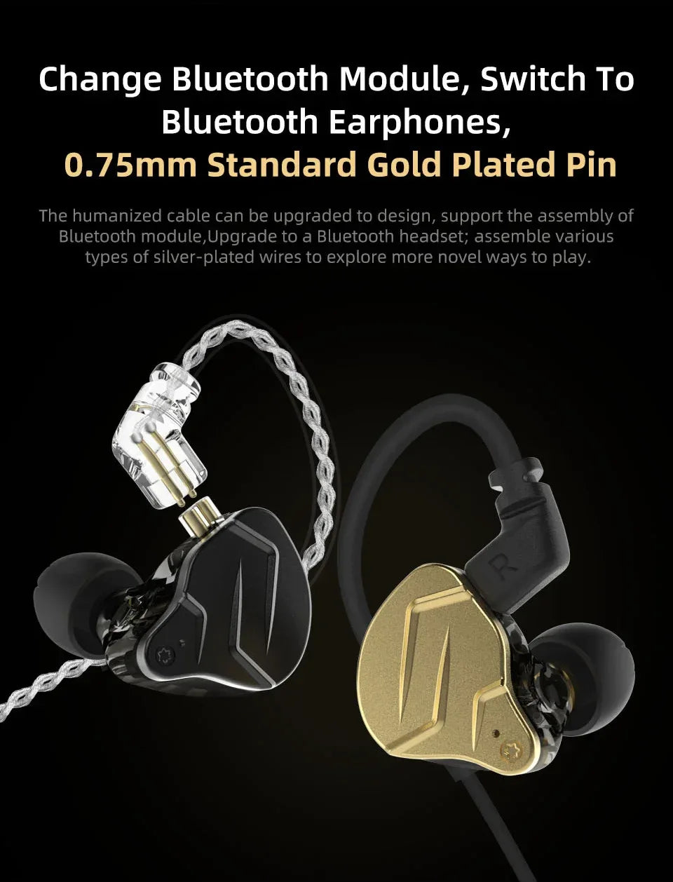 KZ ZSN Pro X Metal Earphones 1BA+1DD Hybrid Technology HIFI Bass Earbuds In Ear Monitor Headphone Sport Noise Cancelling Headset Tidesmit