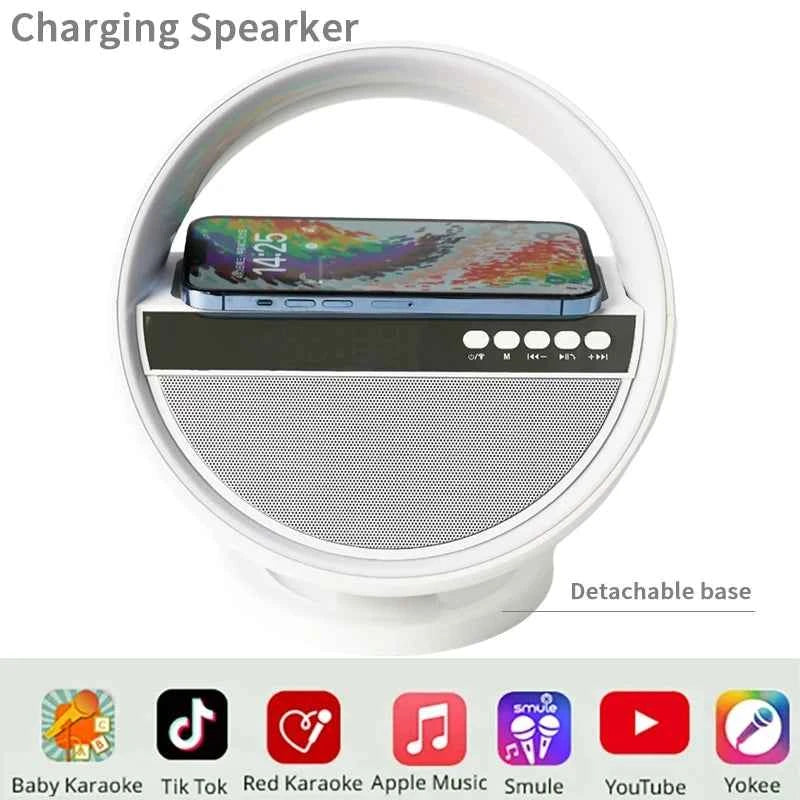 Best Selling 15W Wireless Fast Charging BT Speaker App Control Aux USB TF Card Bluetooth Speaker With Digital Alarm Clock My Store