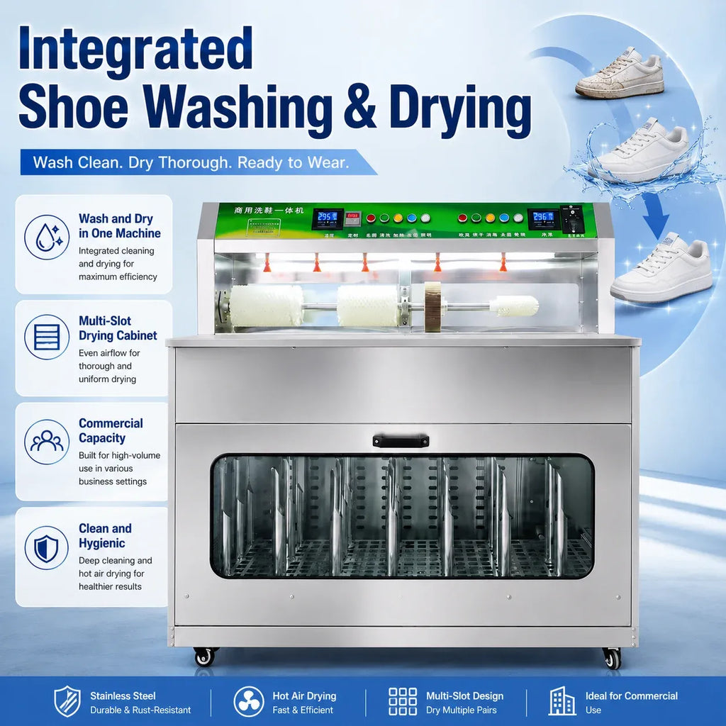 Commercial Shoe Washer and Dryer Stainless Steel Sneaker Cleaner