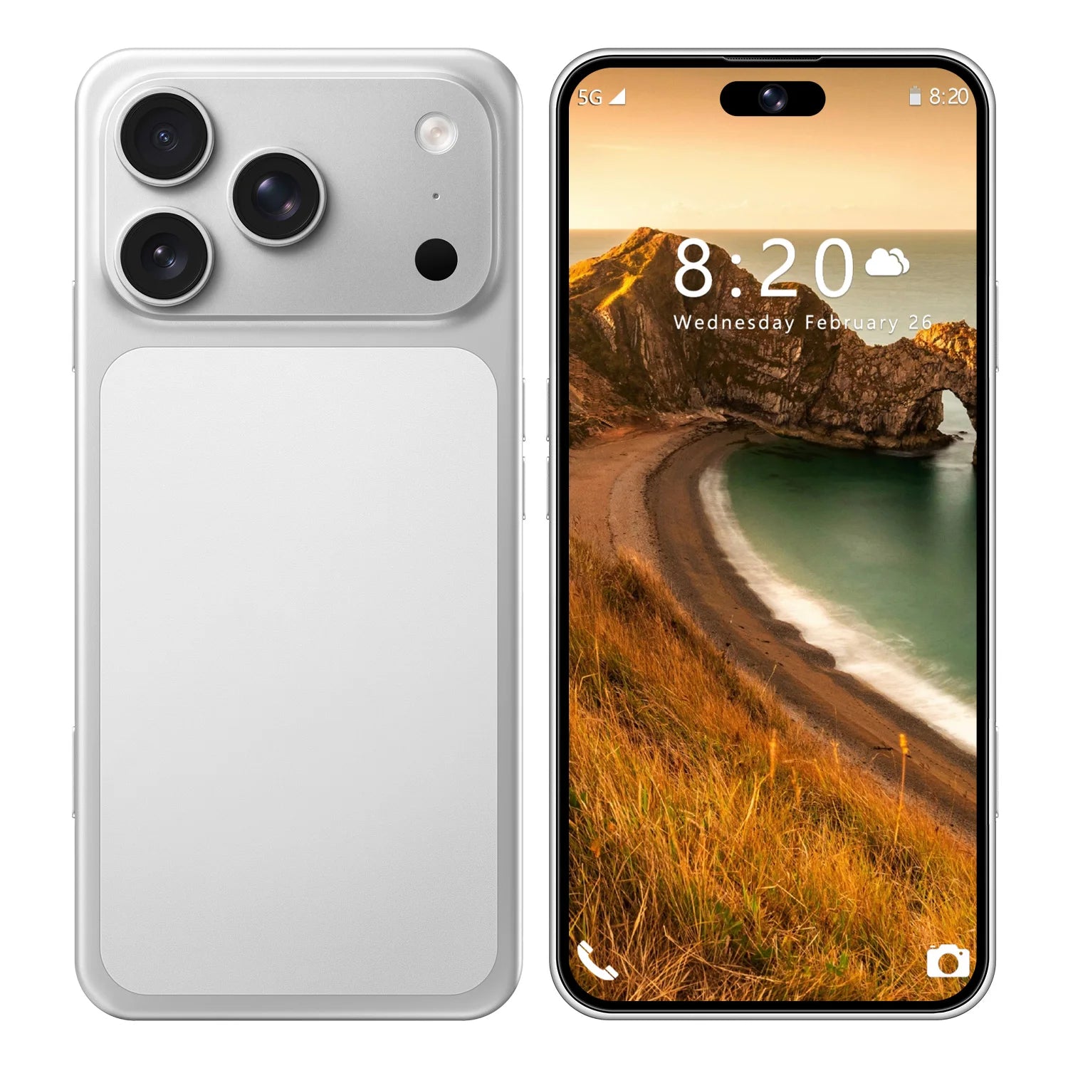 Tidesmit 2025 Model 17 Pro 6.9-inch 120Hz AMOLED display side angle view showing sleek design and camera module.