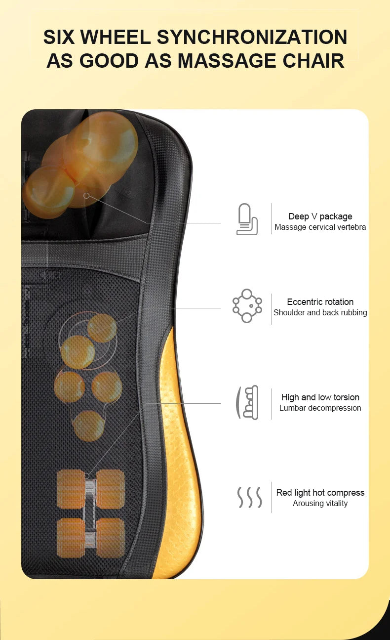 Shiatsu Back Massager with Heat for Deep Tissue Muscle Relief Back Massage Instrument Tidesmit