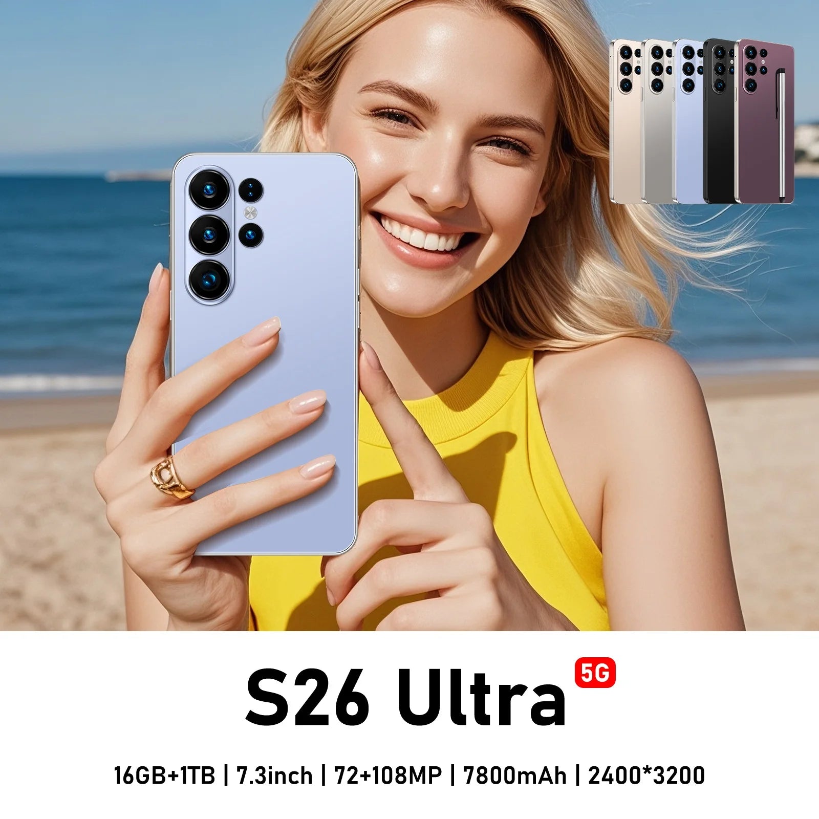 Tidesmit 5G Smartphone: 7.3-Inch AMOLED, 16GB RAM, 256GB Storage Tidesmit