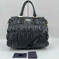 Luxury Second-hand Black Classic Retro Pleated Design Elegant Women's Crossbody Tote Handbag