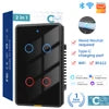 Smatrul Type C Wireless WiFi RF433 Smart Home Wall Switch with Alexa Google Home Timing Voice App Tuya Max Current 10A US 12*7.2*3.84cm Black 4gang Us Standard Tidesmit