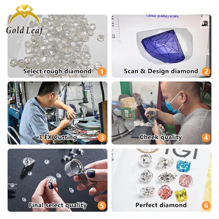 Goldleaf Lab  IGI Certified HPHT CVD Lab Created E Color Loose Diamonds 1CT 2CT 3CT VVS VS Loose Lab Grown Diamond