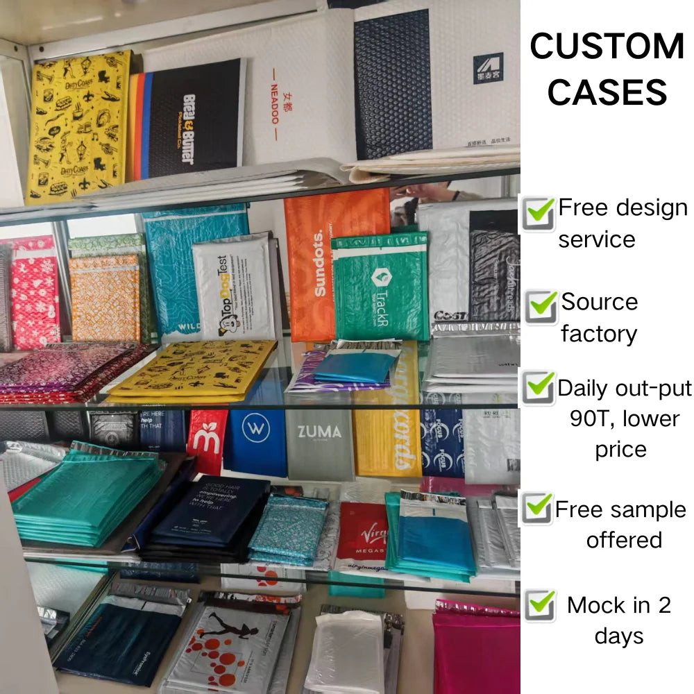Luxury Clothing Book Shipping Express Package Custom Mailing Bags Eco-friendly Matte Black Bubble Poly Mailer Bags