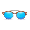 2022 Wholesale Custom Sunglasses Logo Dark Walnut Wood Men's Sunglasses Double Bridge Wooden Polarized Sunglasses for Men Women