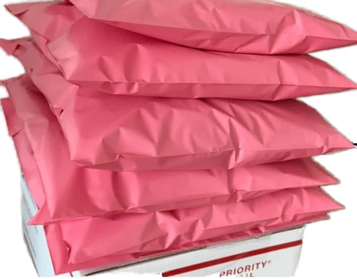 100 Piece 10x13 Inch Pink Courier Bag Thick Durable Poly 2 Mil Self-Sealing Shipping Bag 2-Day 5-Day Delivery Strong Apparel