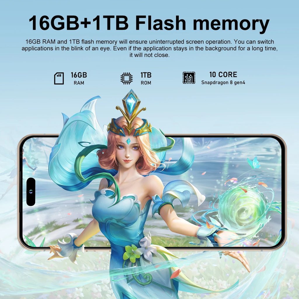 5G Smartphone 7.3-Inch AMOLED 16GB RAM 1TB – Tidesmit Unlocked Phone Tidesmit