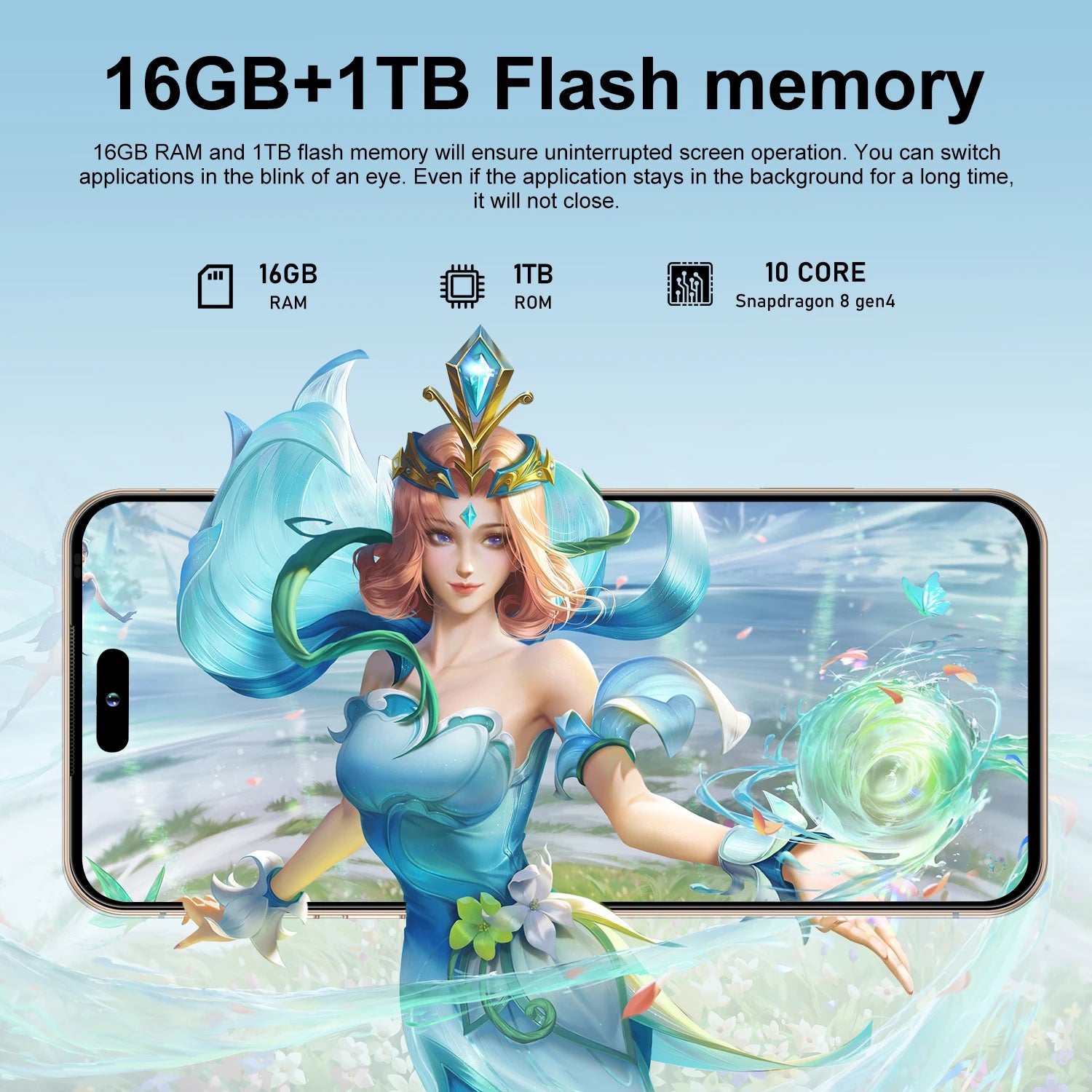 Tidesmit 5G Smartphone, 16GB RAM, 1TB Storage, 108MP Camera Tidesmit