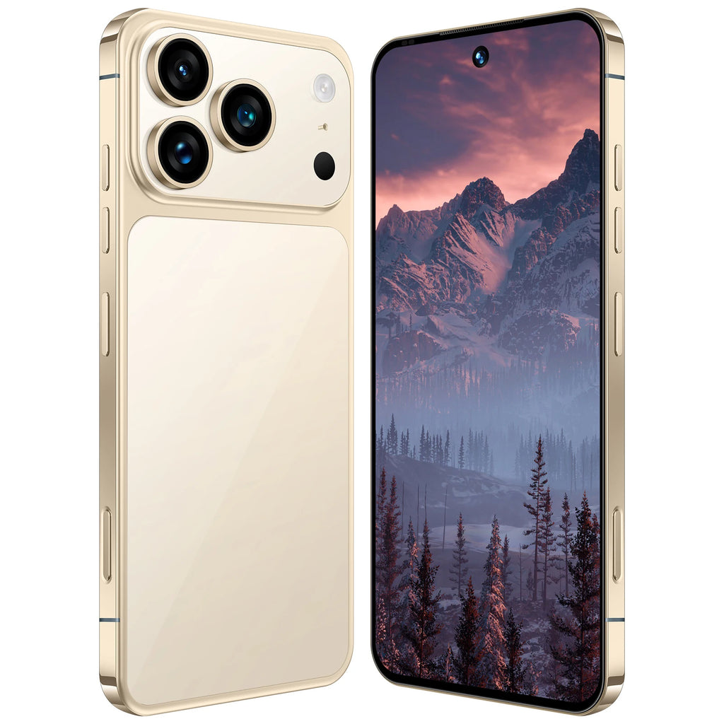 Tidesmit I17 Pro 5G smartphone with 7.3 inch OLED display, 8000mAh battery, and Android 15 in elegant finish.