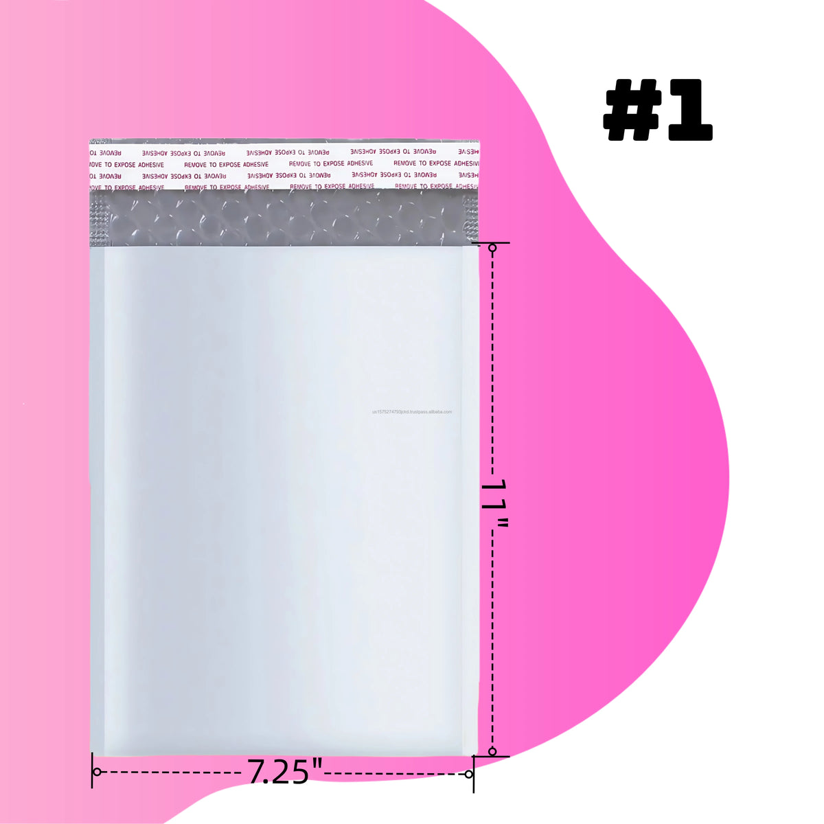PBM#1 7.25x11 in Poly Bubble Mailers 2 Mil Waterproof Thick US Made Mailing Padded Self-Seal Lightweight
