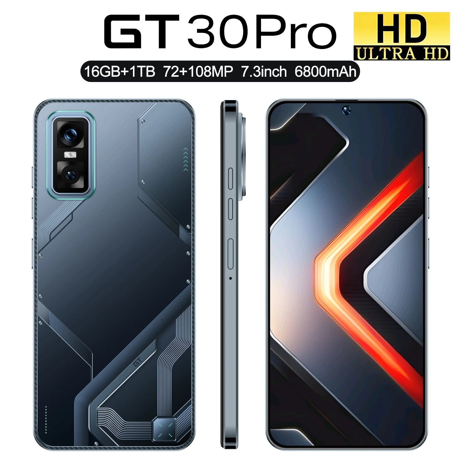 Android 14 5G Smartphone 7.3-inch 16GB RAM 1TB Storage Unlocked Mobile Tidesmit