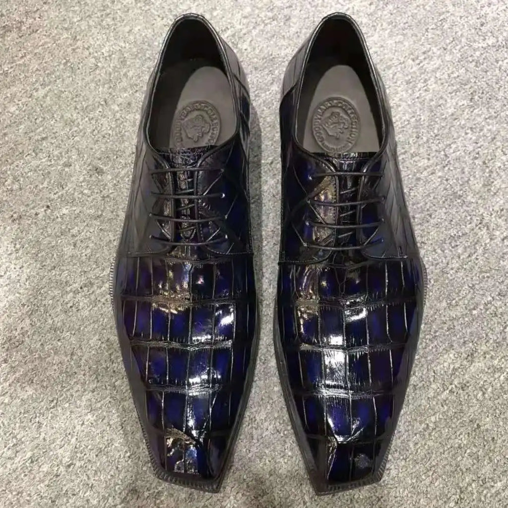 Goodyear Welted Genuine Crocodile Leather Business Dress Shoes Men Handmade Wedding Shoes Luxury Alligator Men's Dress Shoes