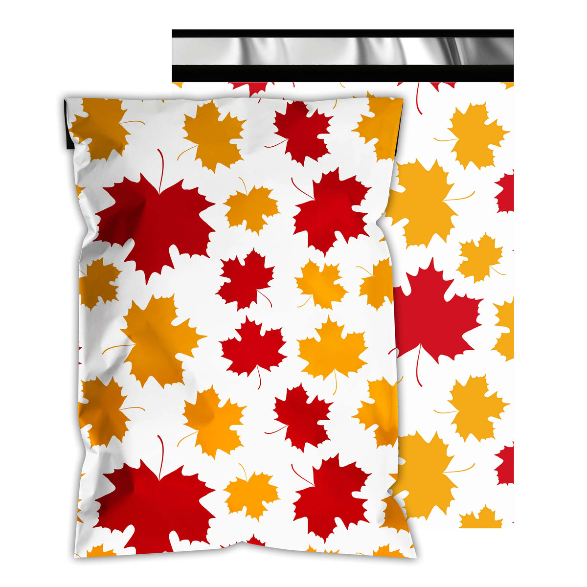 10x13 Inch Eco-Friendly 50 Pcs Maple Leaf Printed 2.5mil Poly Mailers Waterproof Tear-Resistant Self-Seal Shipping Bags Apparel