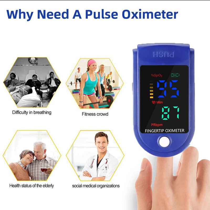 Oximetro monitor Fingertip Oxygen Saturation Detector Medical Pulse Oximeter Clip Health Heart Rate Oximetry LED