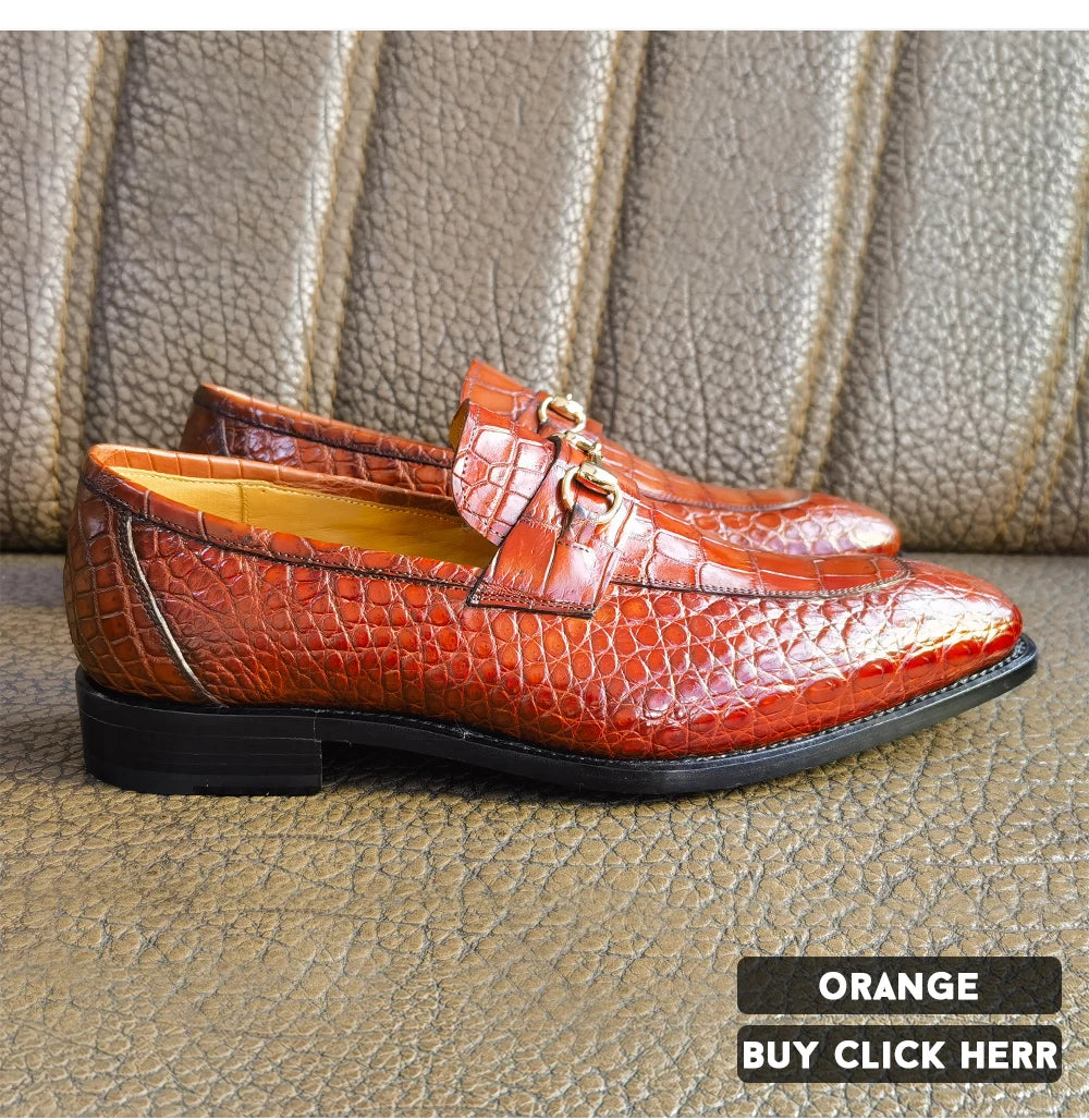 Goodyear Handmade Custom Pure crocodile Leather Loafers Luxury Party Wear Loafers Men Slip-on Office Big Size Men's Dress Shoes