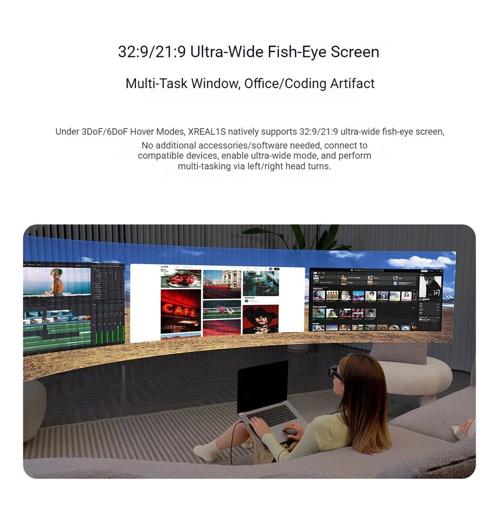 XREAL 1S Smart AR Glaeese 500-inch Aerial Giant Screen 52-Degree FOV Made in Mainland China