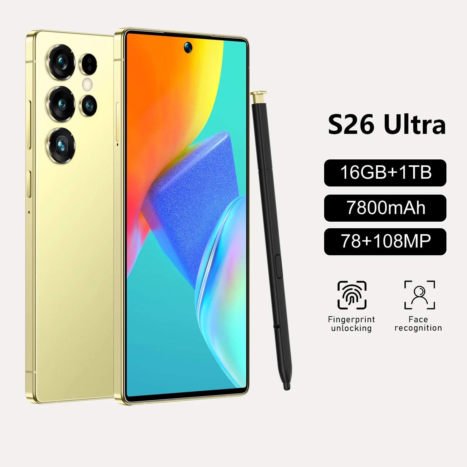 5G Smartphone 1TB Storage 16GB RAM Dual SIM Unlocked Mobile Tidesmit