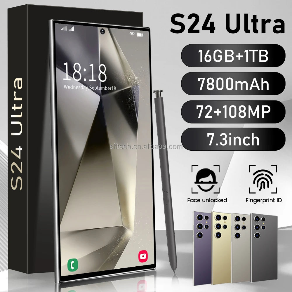 S24 ULTRA 5G Smartphone Ultimate Global Gaming Features 16GB RAM 1TB Storage 108MP Rear Camera Facial Recognition Mobile Phones - Tidesmit