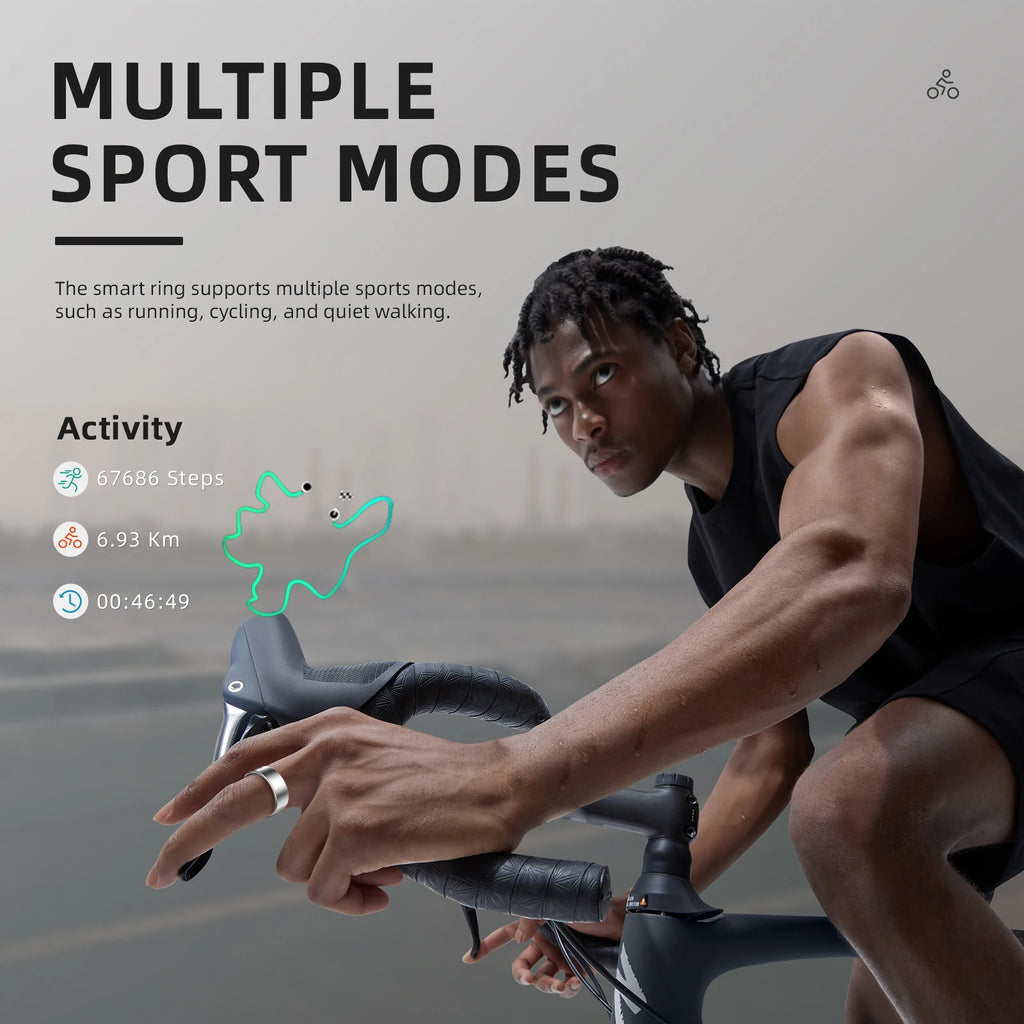 Hyperliving for Bluetooth Smart Ring 10ATM Stainless Steel App Controlled with Android Sleep Tracker Lighting Features Tidesmit