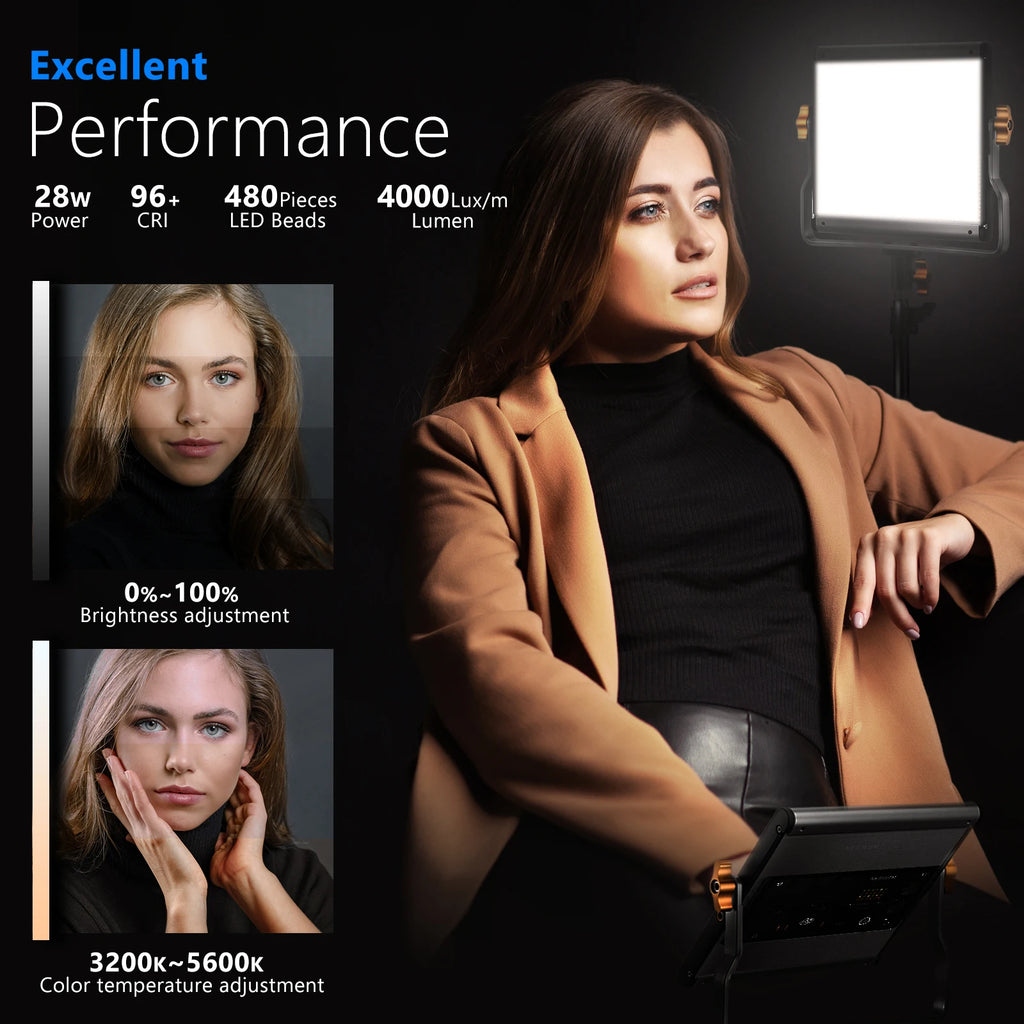 Bi-Color LED Video Light Panel with U-Bracket for Professional Studio Tidesmit