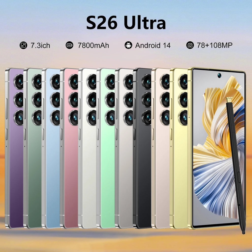 S26 Ultra 5G Smartphone, 22GB RAM, 1TB Storage, 7.3 Inch Screen Tidesmit