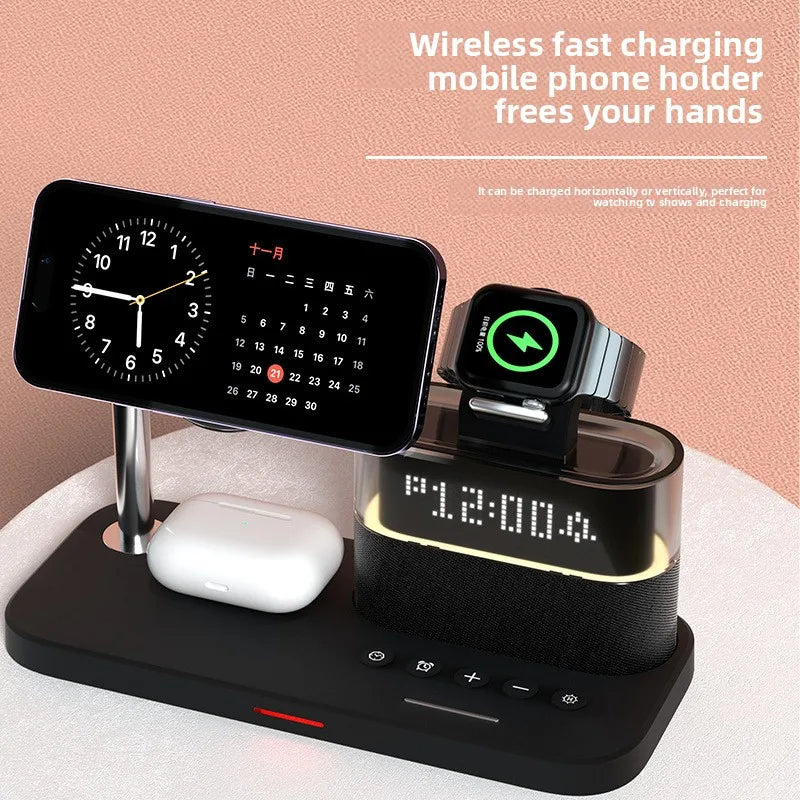 Three-In-One Wireless Charger with Magnetic Feature 15W USB Input for Apple Mobile Phones Headphones Watches Tidesmit