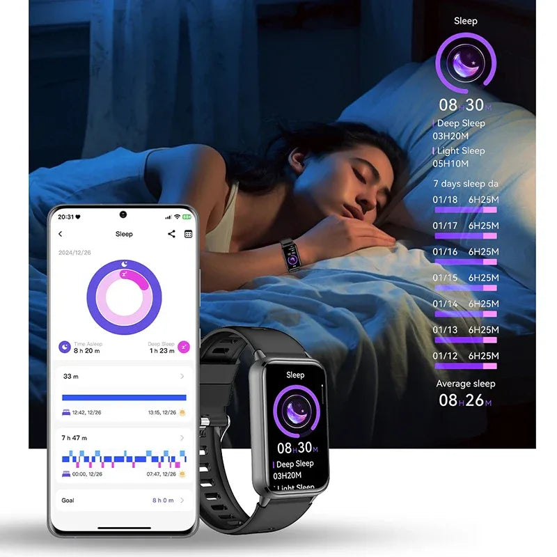 BT5.3 HD AMOLED Women's Sports Smart Watch Waterproof Fitness Tracker Sleep Chronograph Functions Digital Touch Metal Silica Gel - Tidesmit