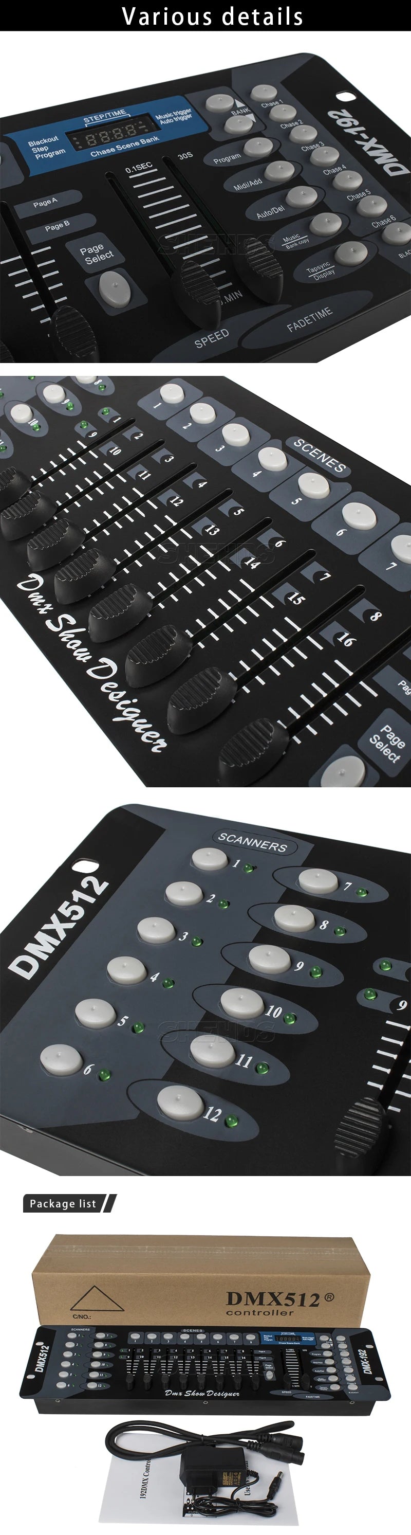 DMX512 Stage Light DMX Controller Console DMX 192 Controller for  Led Par Moving Head Stage Party DJ Light DMX Disco Equipment