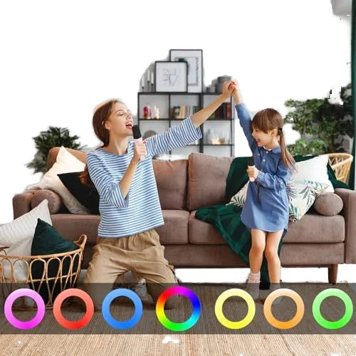 Bluetooth Speaker -Portable RGB Wireless Microphone Karaoke Speaker with HIFI BT Mini Design for Home and Outdoor Parties