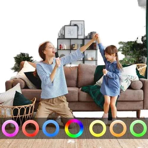 Portable RGB Wireless Microphone Karaoke Speaker with HIFI BT Mini Design for Home and Outdoor Parties My Store