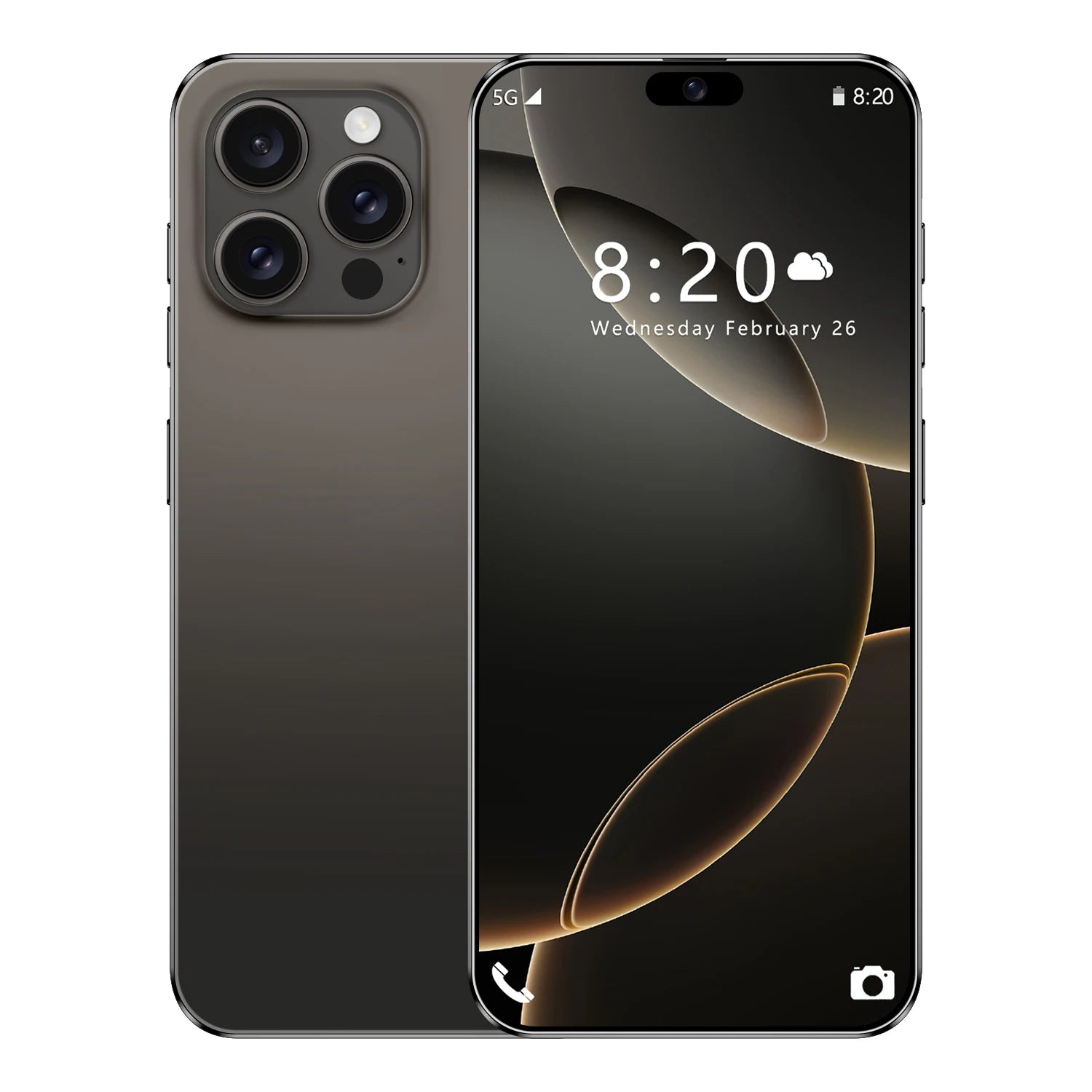 Tidesmit I16 Pro Max Android smartphone with 7.3 inch 144Hz screen, 16GB RAM, 1TB storage and 108MP camera.