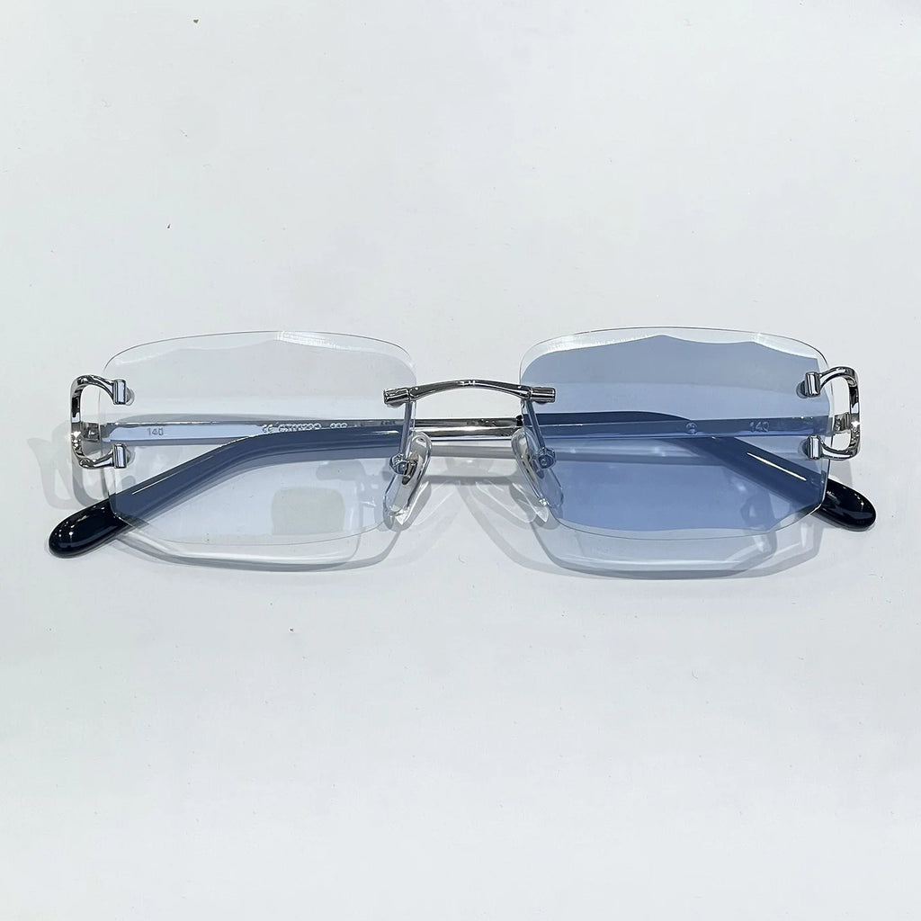 New Unisex Luxury Fashion Designer Polygonal Frameless Sunglasses Comfortable Light UV400 Gradient Lenses High-quality