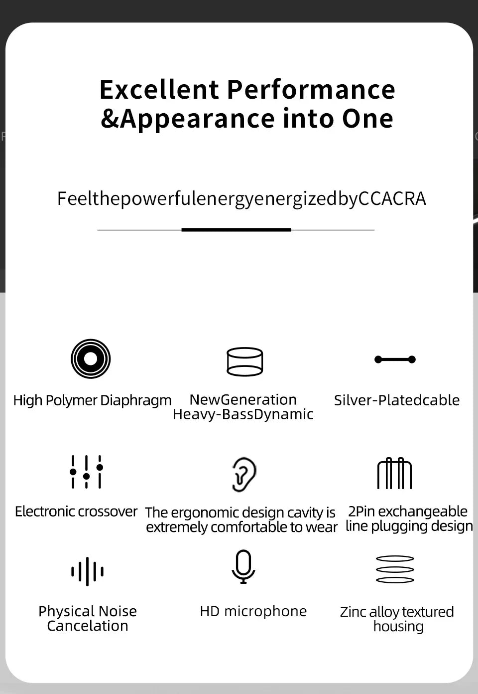 CCA CRA In-Ear Monitors | Dynamic Driver Wired Earbuds | Tidesmit Tidesmit