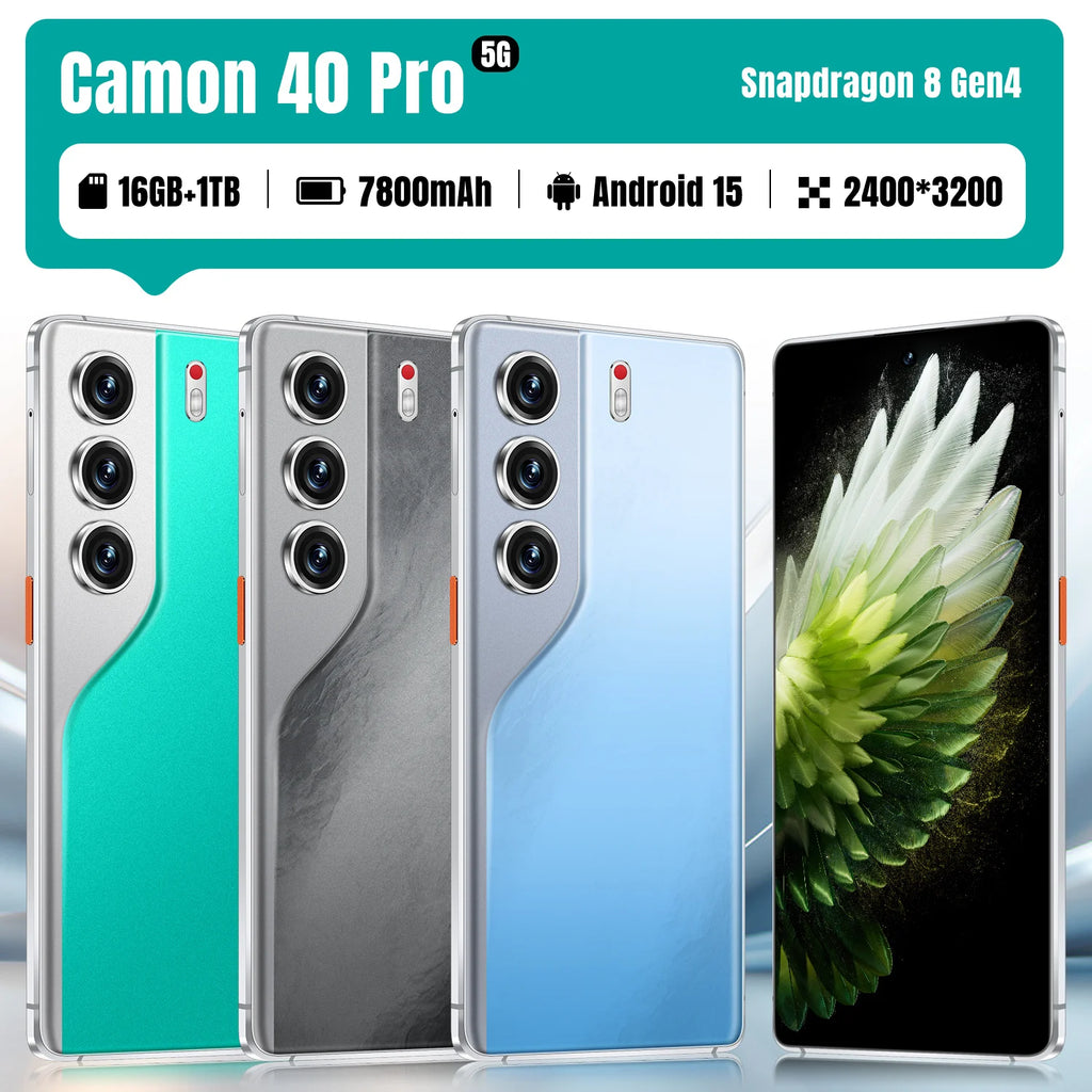 Global 5G Camon 40 Pro 108MP Rear Camera 16GB+1TB Dual SIM Mobile Phone with 4K Screen Resolution New Arrival 5G Smartphones - Tidesmit
