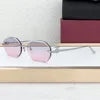 Luxury Designer Brand Irregular Sunglasses High Quality Diamond Cut Rimless Metal Frame Sunglasses