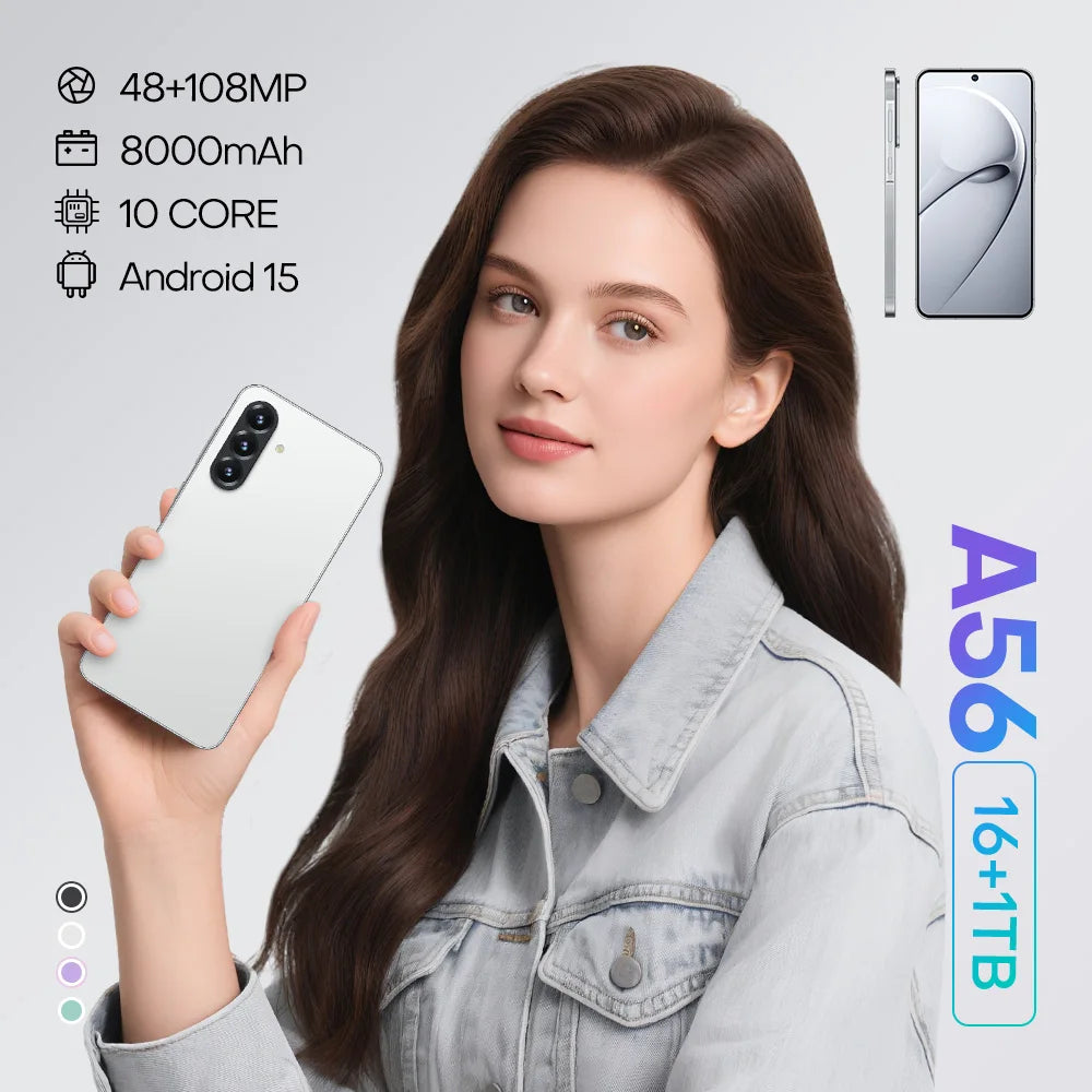 A56 5G Smartphone, 16GB RAM, 1TB Storage, Dual SIM - Tidesmit Tidesmit