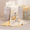 Classic Oriental Gift Set: Embroidered Silk Scarf with Brooch