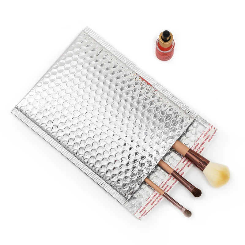 Gold Rose Gold Pink Red Green Silver Aluminum Poly Eco-Friendly Waterproof Bubble Mailer for Cosmetics Jewelry Packaging